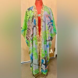 Aratta Silent Journey Jungle Animal Print Boho Kimono Duster